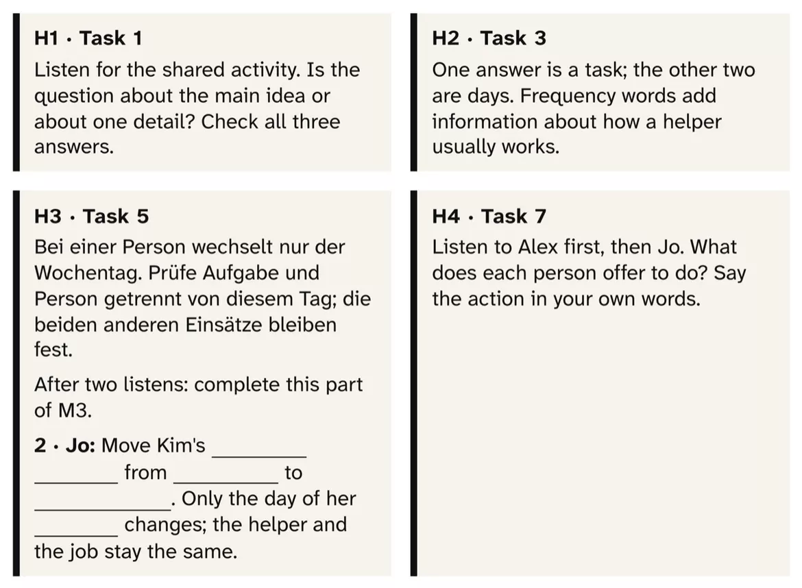 Bild in der Beschreibung des Unterrichtsmaterials Englisch Listening: The Weekly Helper Rota, Kl. 4–5, mit Audio von PUSH #2