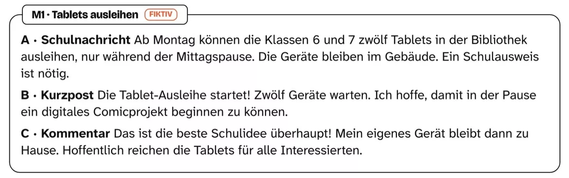Bild in der Beschreibung des Unterrichtsmaterials Ein Thema, drei Posts: Hauptaussagen finden – Arbeitsblätter Kl. 6–7 von PUSH #1