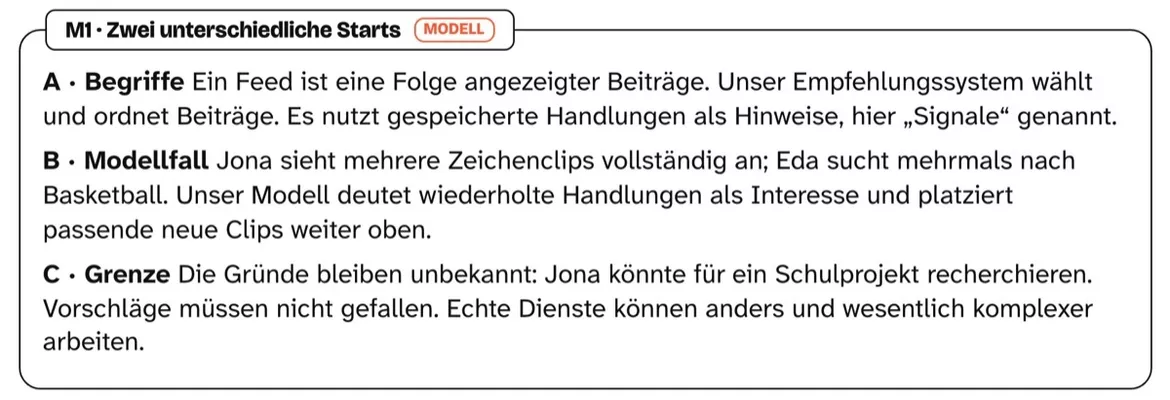 Bild in der Beschreibung des Unterrichtsmaterials Warum Feeds anders aussehen: Erklärtexte schreiben – Arbeitsblätter Kl. 7–8 von PUSH #1
