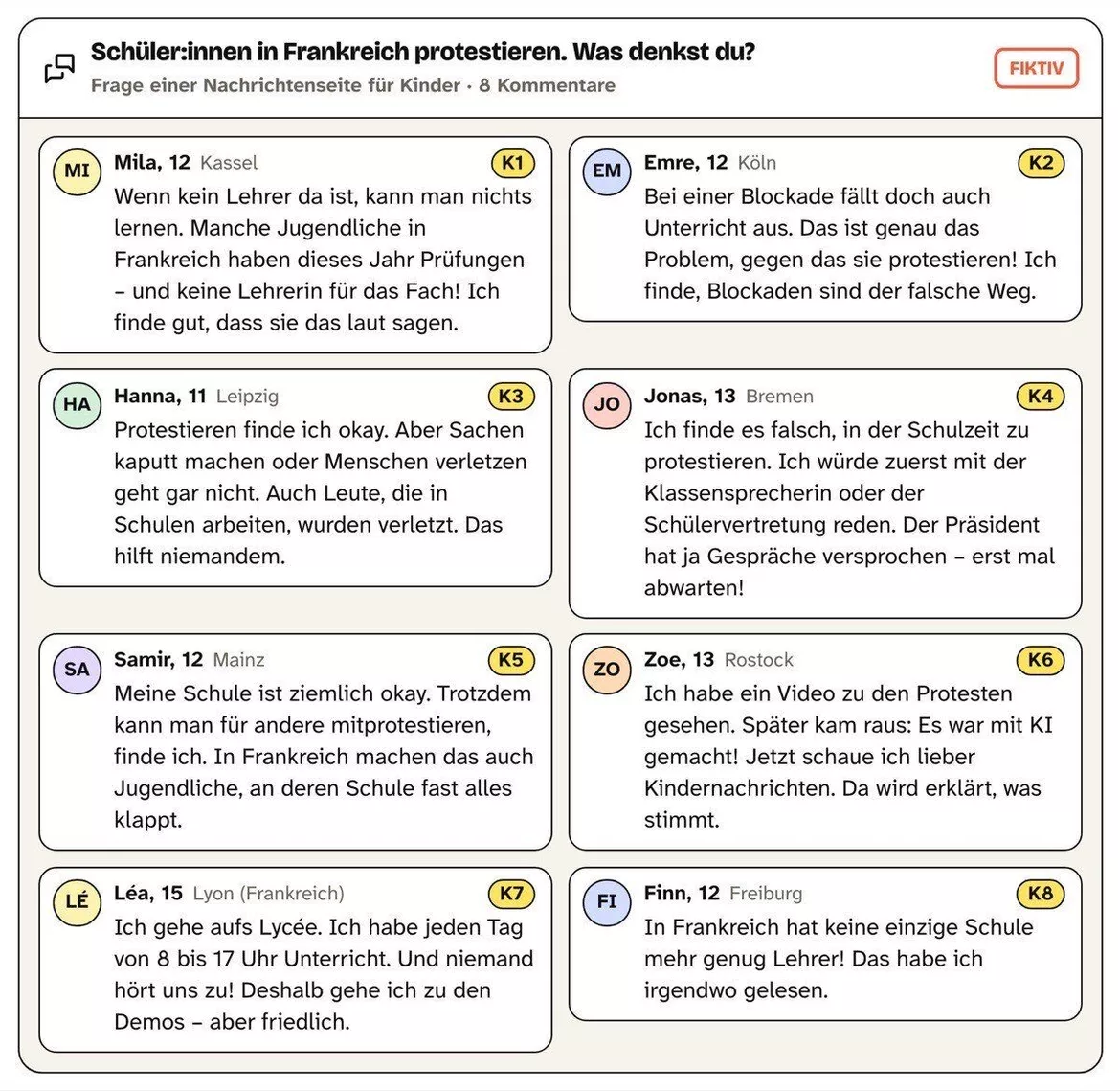 Bild in der Beschreibung des Unterrichtsmaterials Schülerproteste in Frankreich und Europa – einfache Arbeitsblätter, Kl. 5–7 von PUSH #2