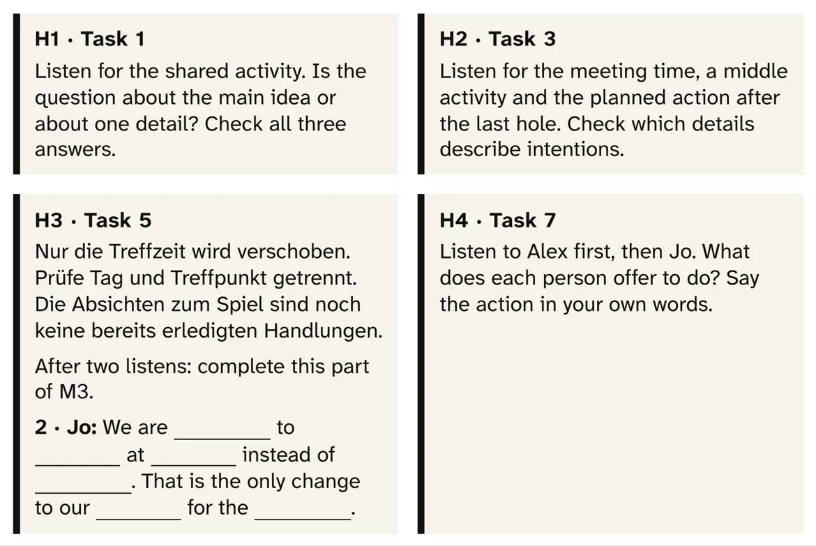 Bild in der Beschreibung des Unterrichtsmaterials Going-to-Future Listening: The Mini Golf Plan, Kl. 5–6, Audio von PUSH #2