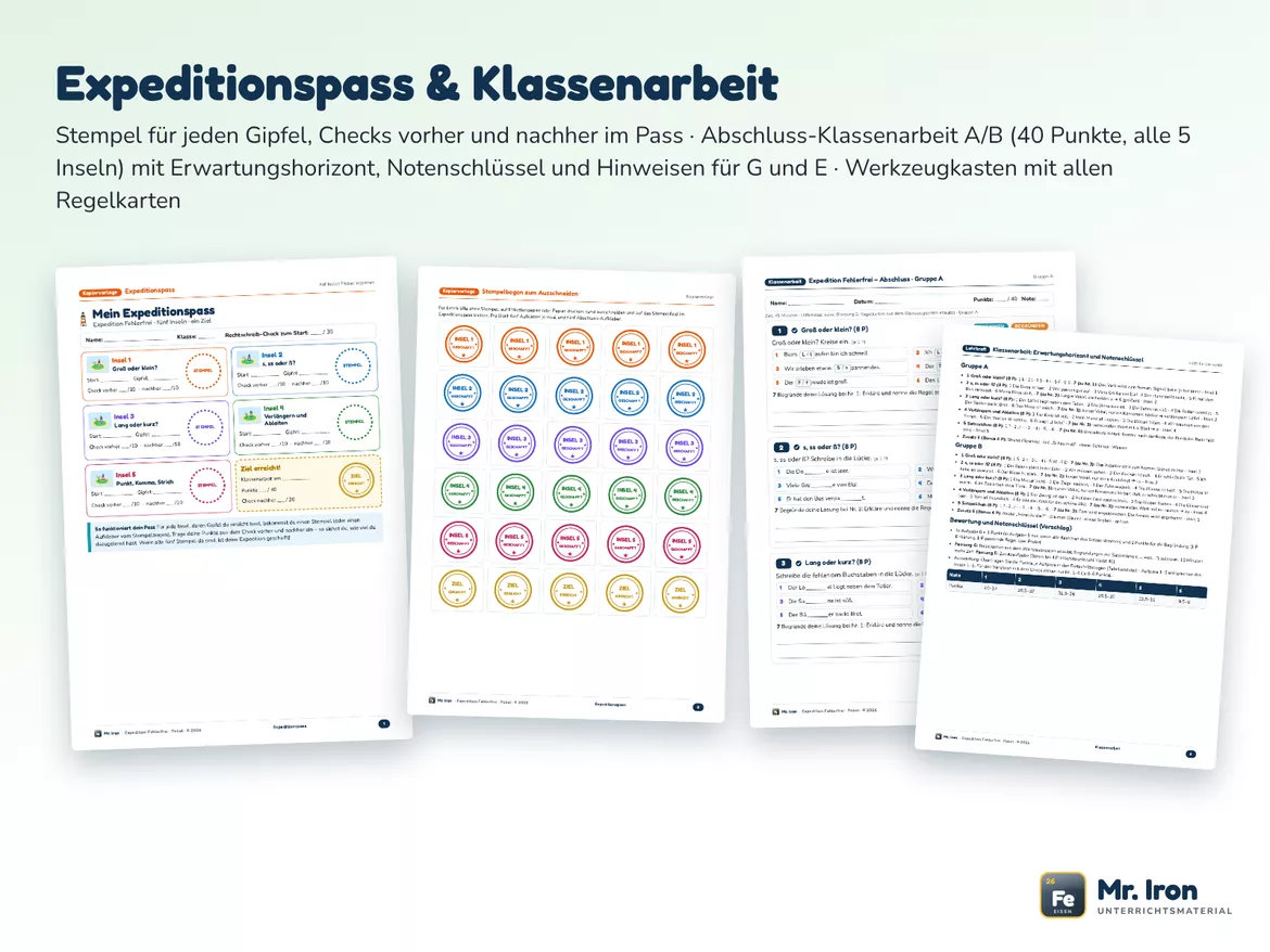 Bild in der Beschreibung des Unterrichtsmaterials Rechtschreibung Kl. 5/6 Komplettpaket: 5 Lernjobs G/M/E + Check von Mr. Iron #4