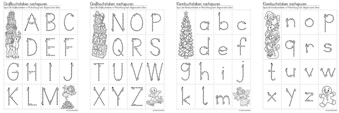Bild in der Beschreibung des Unterrichtsmaterials Nachspuren | Weihnachtsedition - Das Alphabet (Vorschule und Klasse 1) von SoSchönErklärt #1