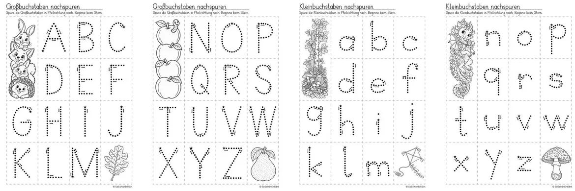 Bild in der Beschreibung des Unterrichtsmaterials Nachspuren | Herbst-Edition - Das Alphabet (Vorschule und Klasse 1) von SoSchönErklärt #1
