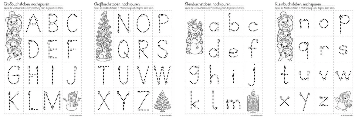 Bild in der Beschreibung des Unterrichtsmaterials Nachspuren | Winter-Edition - Das Alphabet (Vorschule und Klasse 1) von SoSchönErklärt #1