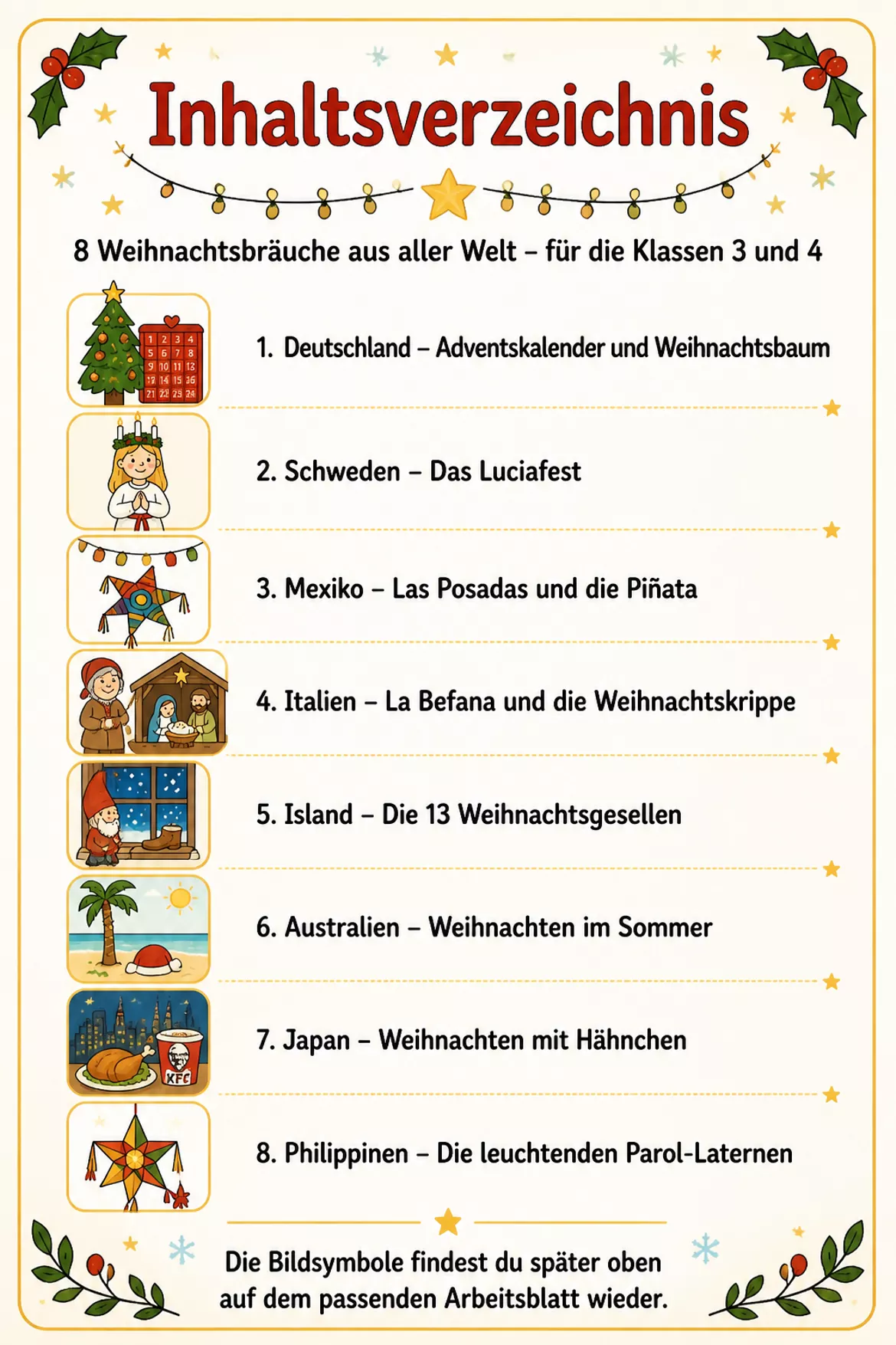 Bild in der Beschreibung des Unterrichtsmaterials Weihnachten in aller Welt - Unterrichtsmaterial die Grundschule von BLÜHMCHEN #1