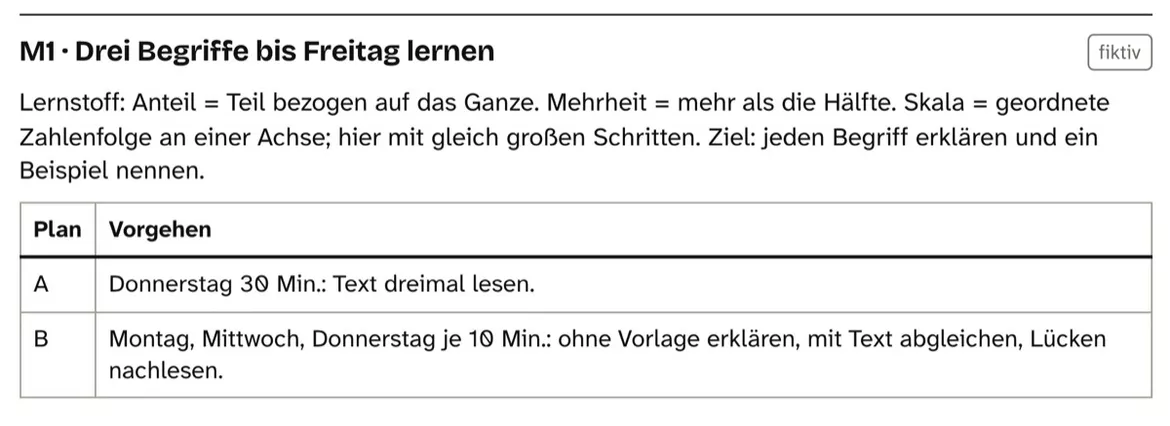 Bild in der Beschreibung des Unterrichtsmaterials Lernzeit anpassen – Arbeitsblätter mit Lösungen Kl. 6–7 von PUSH #1