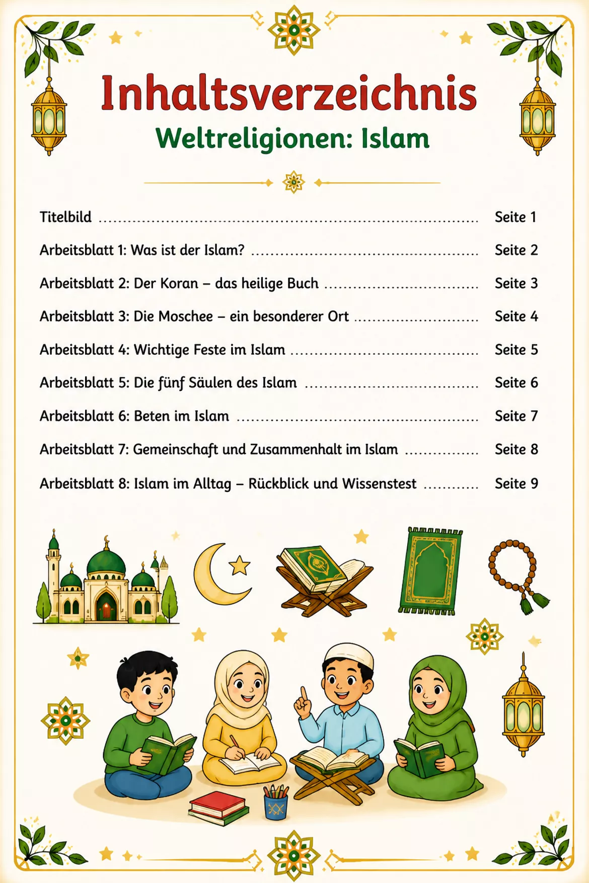 Bild in der Beschreibung des Unterrichtsmaterials Weltreligionen: Der Islam von BLÜHMCHEN #1