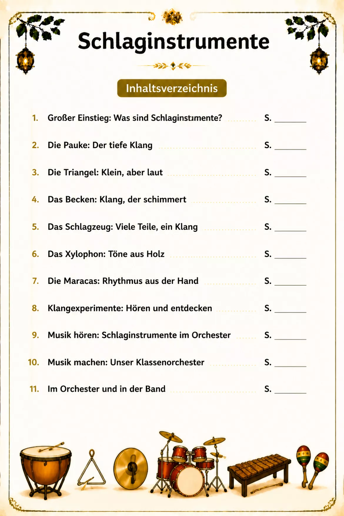 Bild in der Beschreibung des Unterrichtsmaterials Instrumente: Schlaginstrumente von BLÜHMCHEN #1