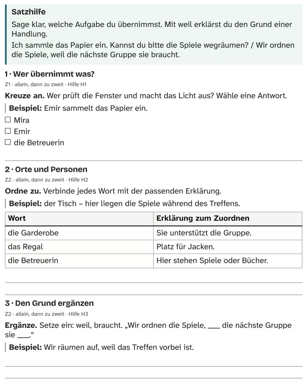 Bild in der Beschreibung des Unterrichtsmaterials DaZ A2: Licht aus nach dem Treffen – Comic, Aufgaben und Lösungen von PUSH #2