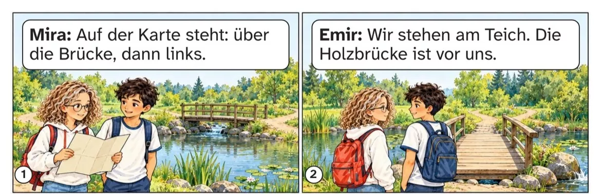 Bild in der Beschreibung des Unterrichtsmaterials DaZ A2: Der nächste Hinweis – Comic, Aufgaben und Lösungen von PUSH #1