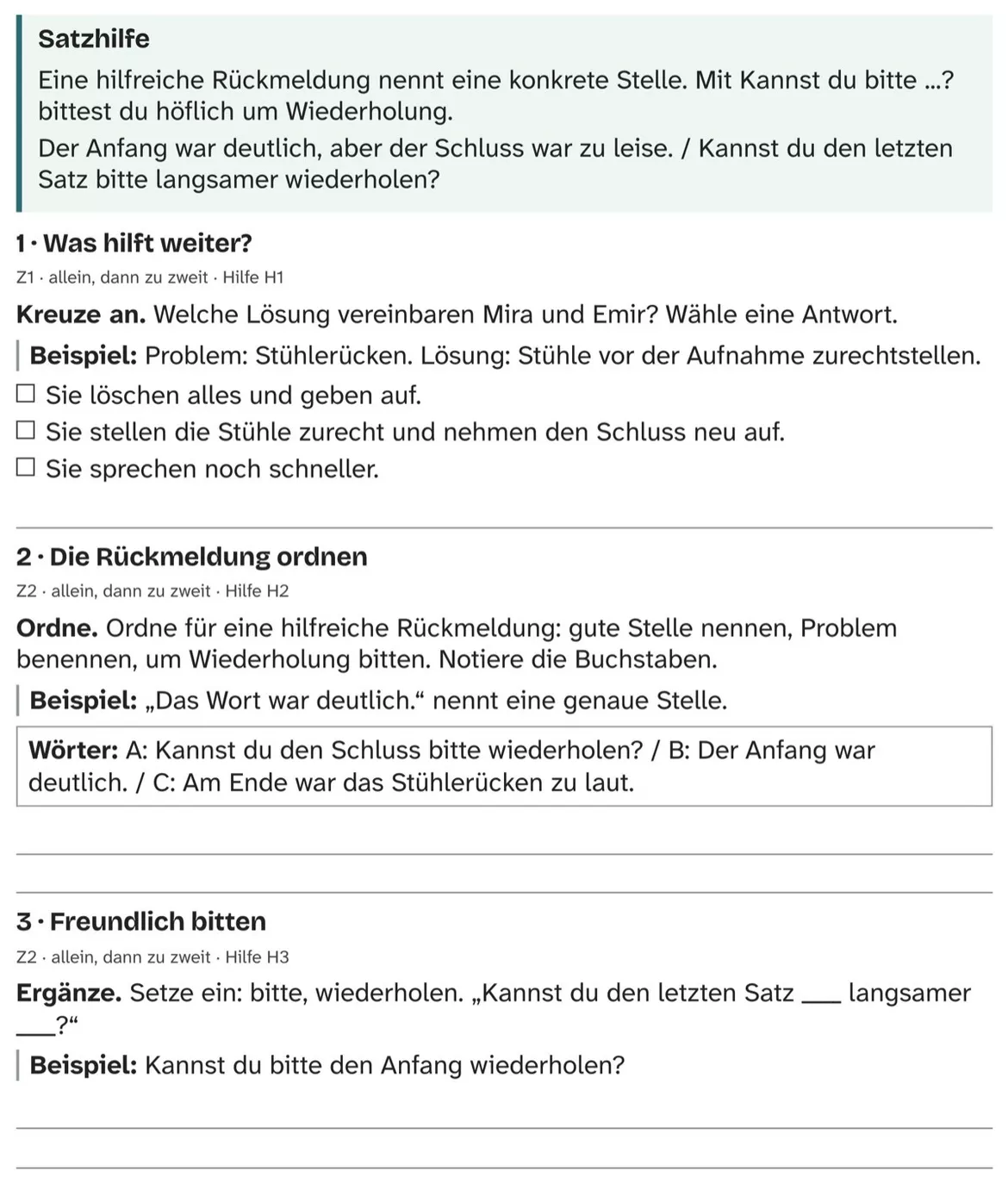 Bild in der Beschreibung des Unterrichtsmaterials DaZ A2: Noch einmal aufnehmen – Comic, Aufgaben und Lösungen von PUSH #2
