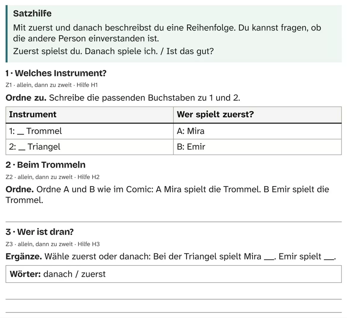Bild in der Beschreibung des Unterrichtsmaterials DaZ A1: Wer spielt zuerst? – Comic, Aufgaben und Lösungen von PUSH #2