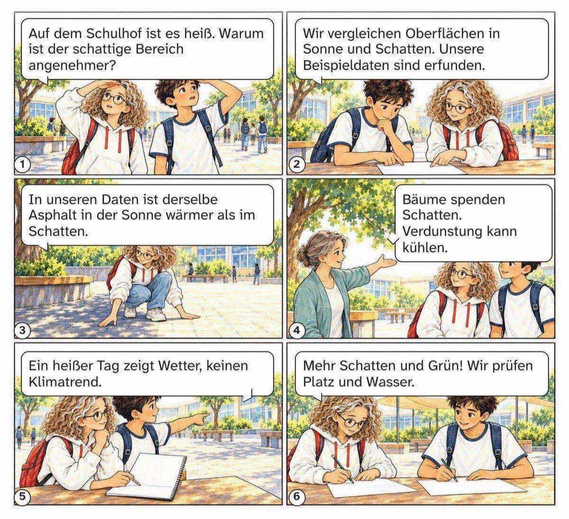 Bild in der Beschreibung des Unterrichtsmaterials Mission kühler Schulhof: Comic mit Aufgaben und Lösungen, Kl. 5–6 von PUSH #1