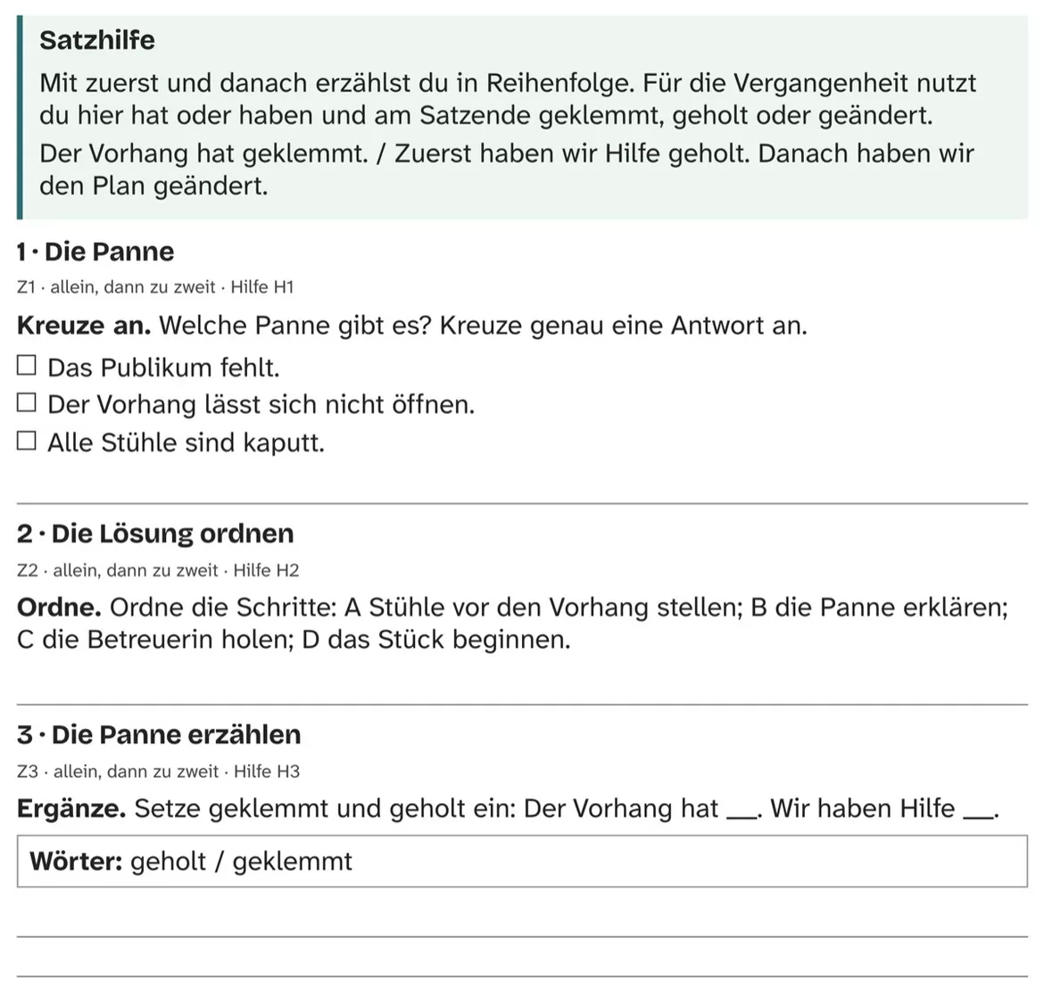 Bild in der Beschreibung des Unterrichtsmaterials DaZ A2: Der Vorhang bleibt zu – Comic, Aufgaben und Lösungen von PUSH #2