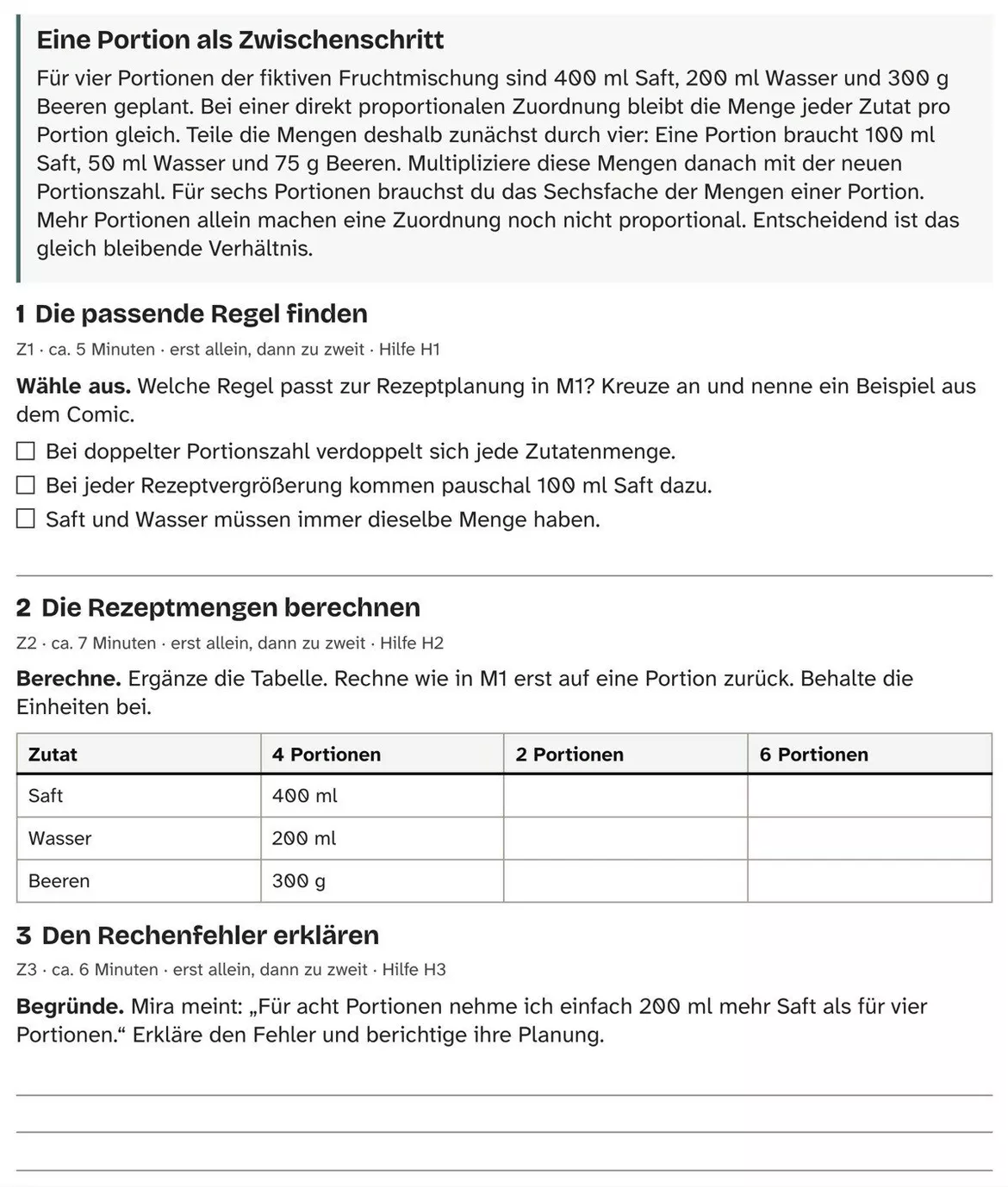Bild in der Beschreibung des Unterrichtsmaterials Das Rezept wächst mit: Comic mit Aufgaben und Lösungen, Kl. 5–6 von PUSH #2