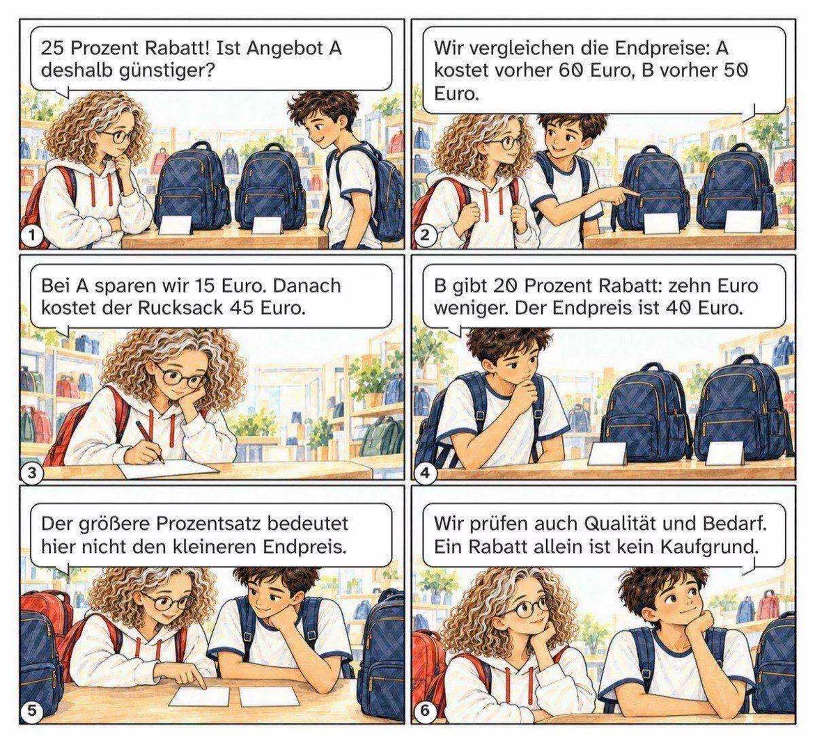 Bild in der Beschreibung des Unterrichtsmaterials Der Rabatt-Check: Comic mit Aufgaben und Lösungen, Kl. 7–8 von PUSH #1