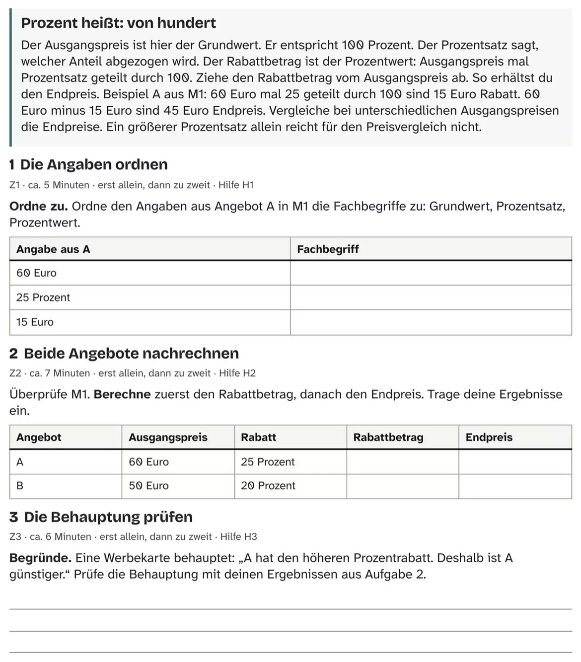 Bild in der Beschreibung des Unterrichtsmaterials Der Rabatt-Check: Comic mit Aufgaben und Lösungen, Kl. 7–8 von PUSH #2