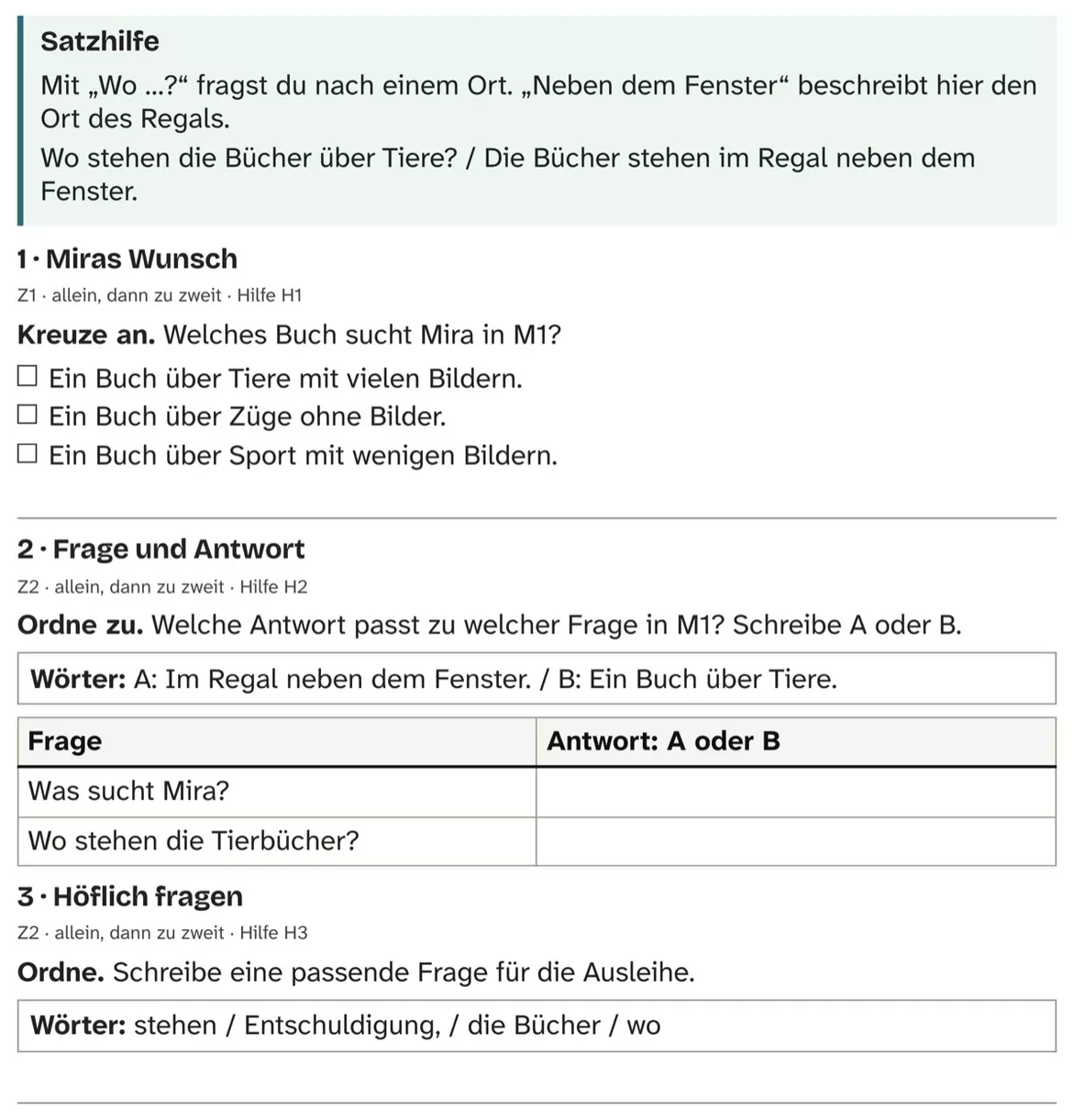 Bild in der Beschreibung des Unterrichtsmaterials DaZ A1: Das Buch für Mira – Comic, Aufgaben und Lösungen von PUSH #2