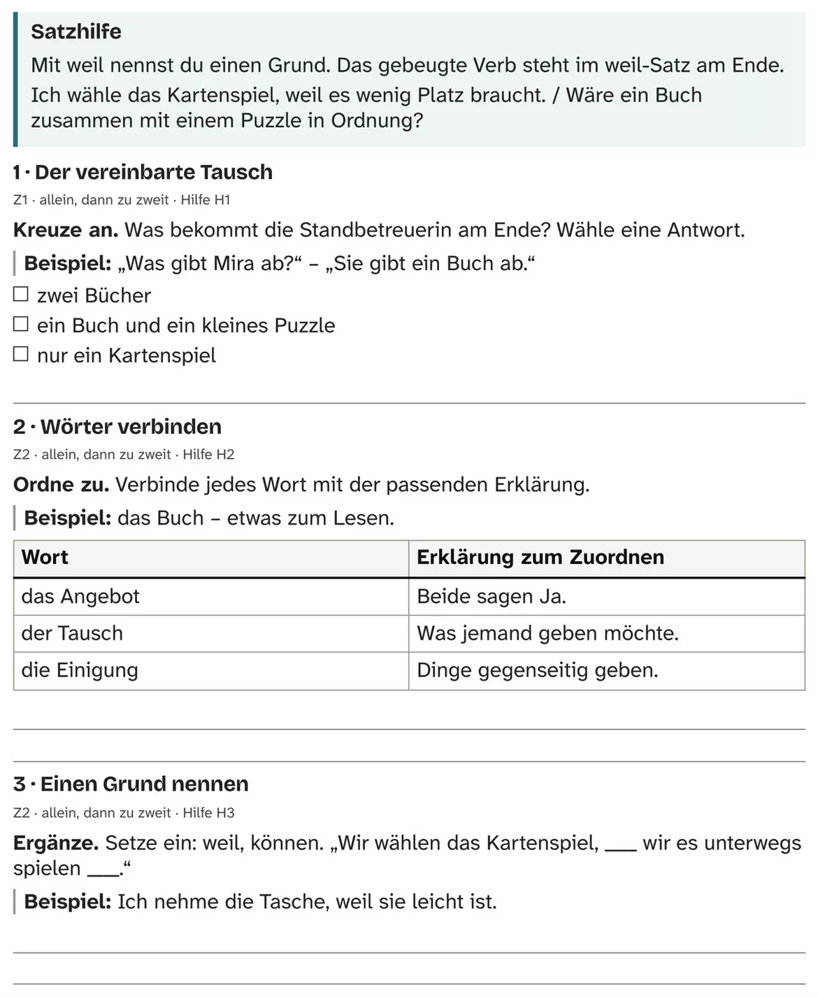 Bild in der Beschreibung des Unterrichtsmaterials DaZ A2: Tauschen statt neu kaufen – Comic, Aufgaben und Lösungen von PUSH #2