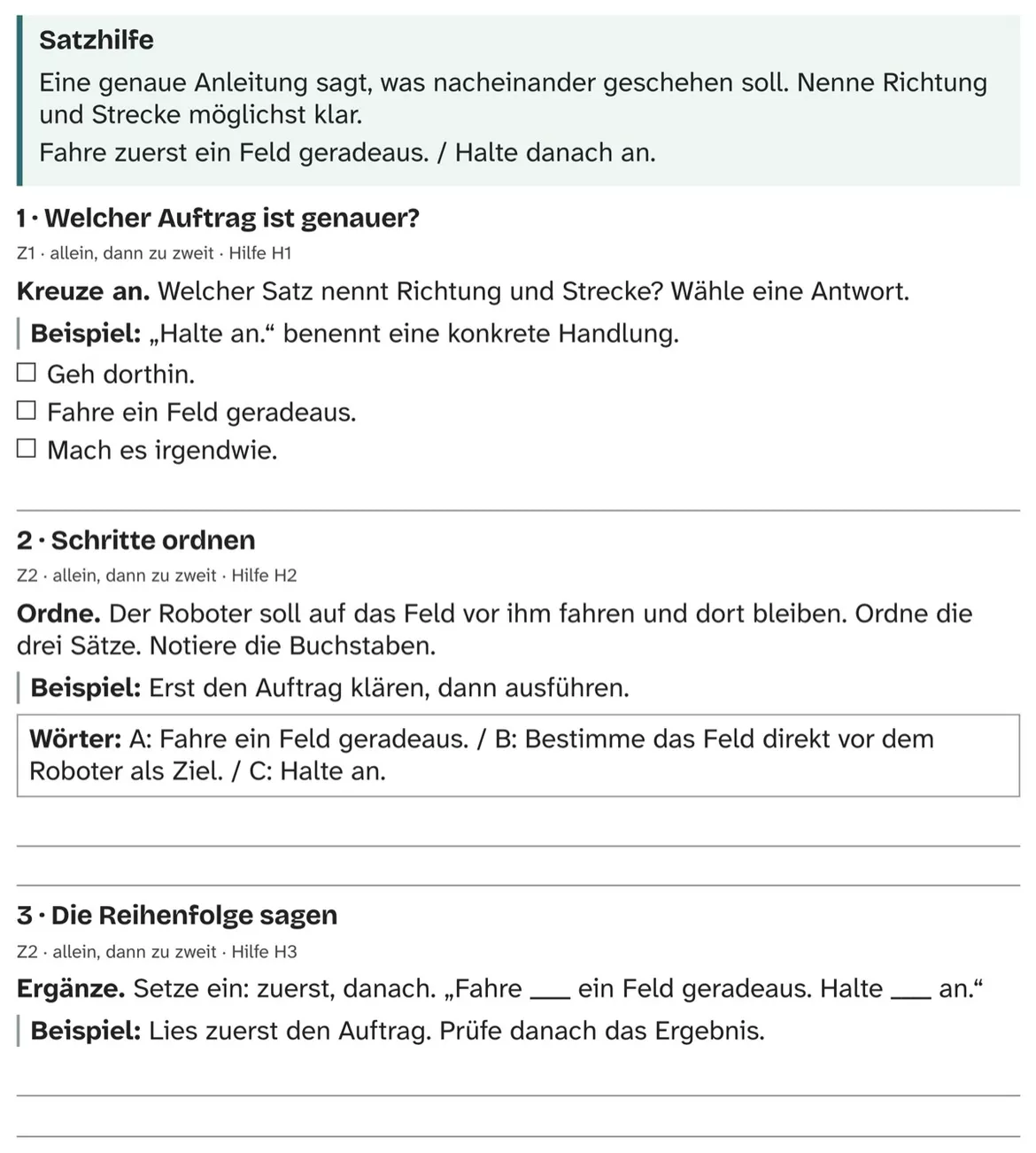 Bild in der Beschreibung des Unterrichtsmaterials DaZ A2: Ein Roboter braucht klare Schritte – Comic, Aufgaben und Lösungen von PUSH #2