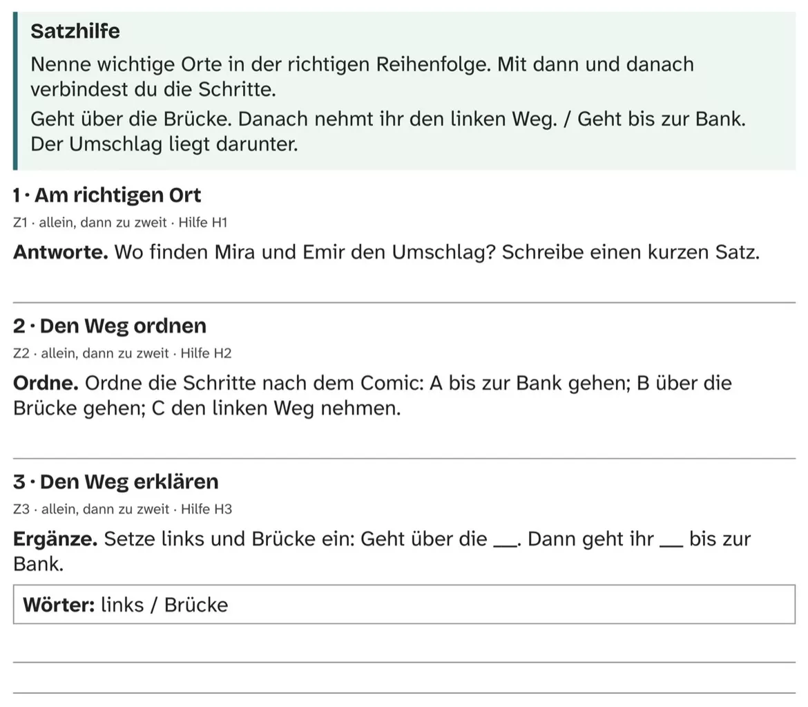 Bild in der Beschreibung des Unterrichtsmaterials DaZ A2: Der nächste Hinweis – Comic, Aufgaben und Lösungen von PUSH #2