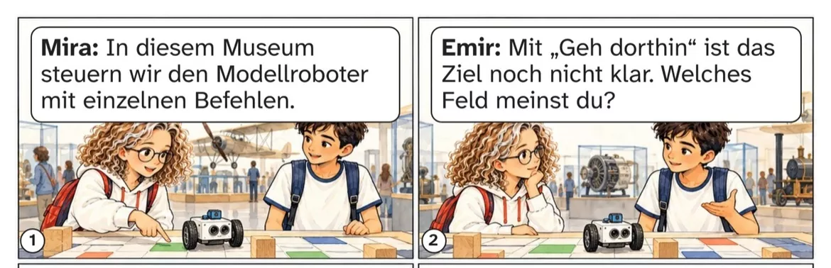 Bild in der Beschreibung des Unterrichtsmaterials DaZ A2: Ein Roboter braucht klare Schritte – Comic, Aufgaben und Lösungen von PUSH #1