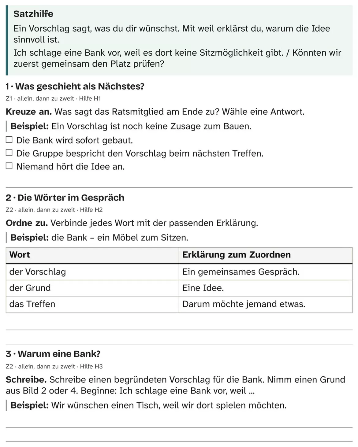 Bild in der Beschreibung des Unterrichtsmaterials DaZ A2: Unsere Idee für den Platz – Comic, Aufgaben und Lösungen von PUSH #2
