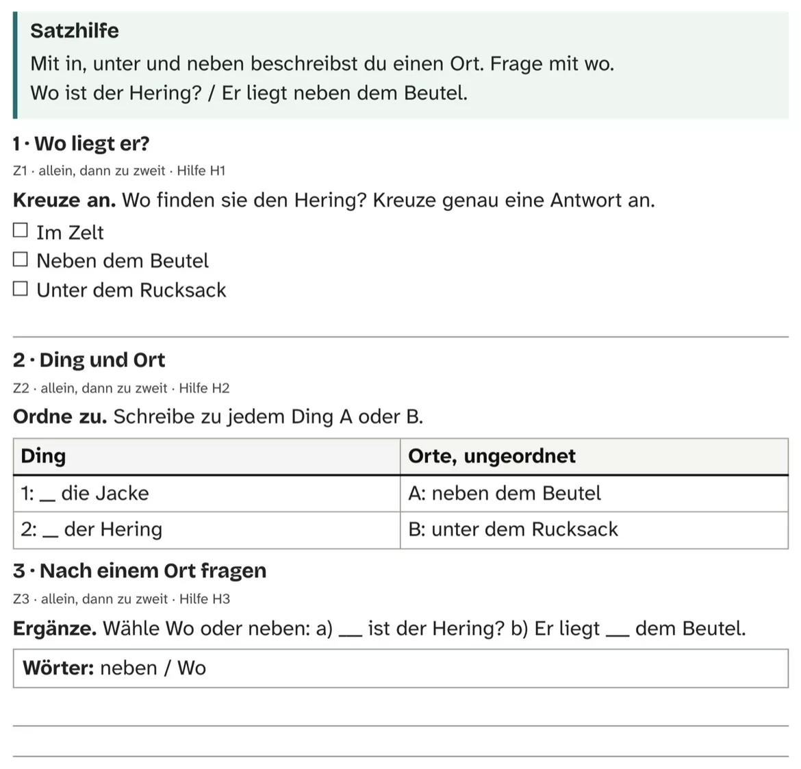 Bild in der Beschreibung des Unterrichtsmaterials DaZ A1: Der Hering fehlt – Comic, Aufgaben und Lösungen von PUSH #2