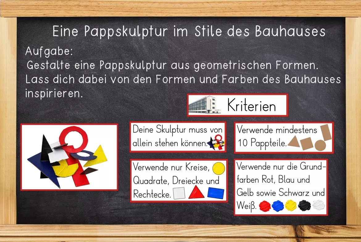 Bild in der Beschreibung des Unterrichtsmaterials Kunstprojekt - Bauhaus & Kandinsky: Pappskulpturen gestalten – mit Anleitung und Bewertungsbogen von Odd Bird & Company #1