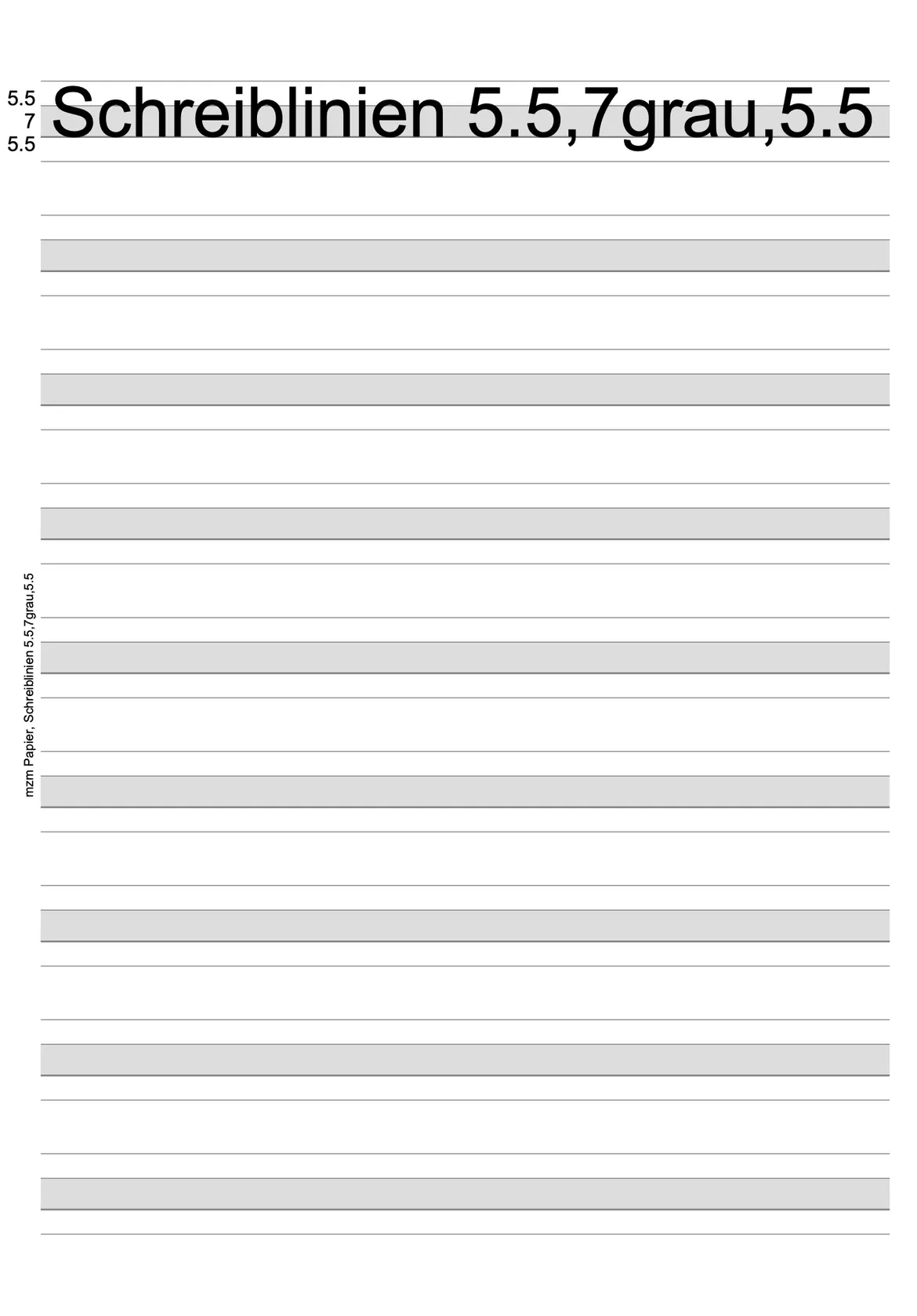Schreiblinien 5.5, 7grau, 5.5 Lineatur 1. Klasse – Unterrichtsmaterial im Fach Deutsch