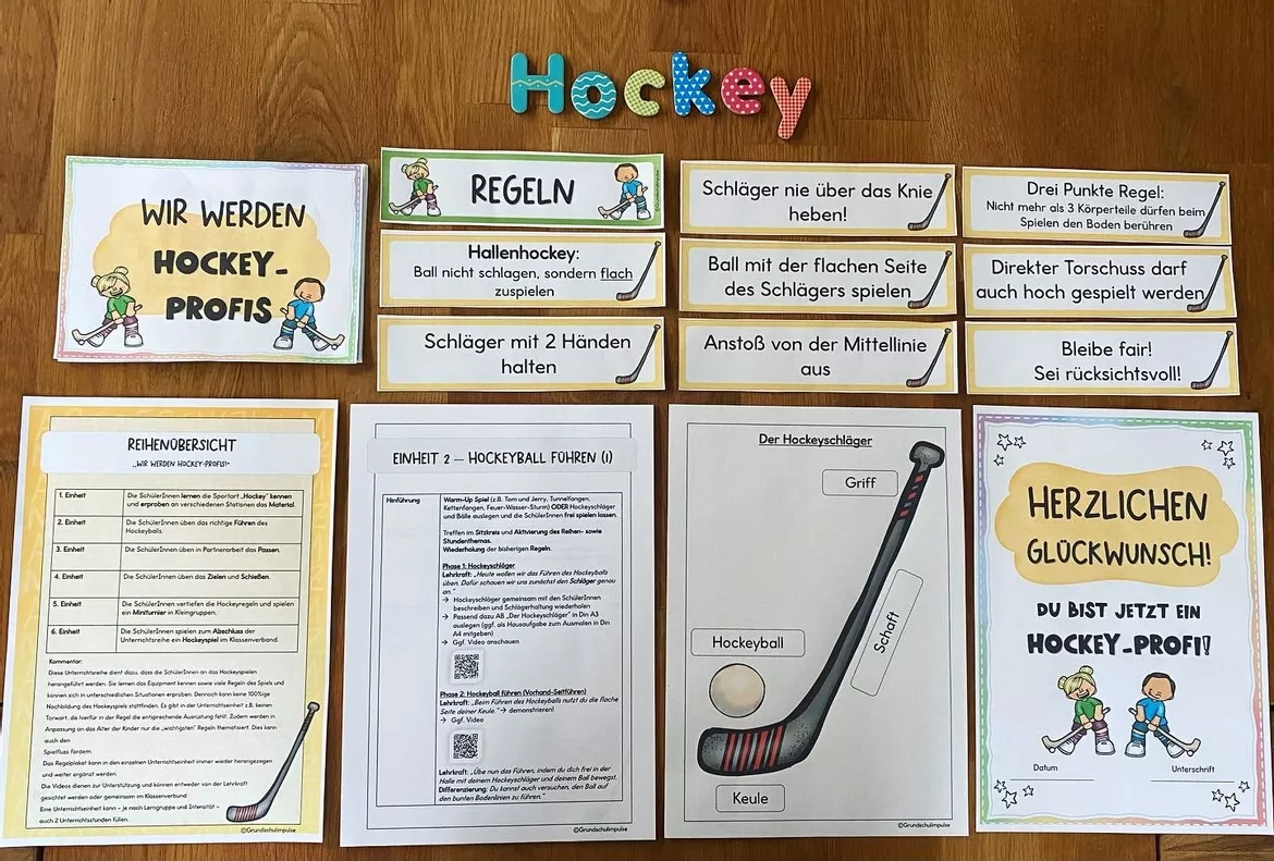 Bild in der Beschreibung des Unterrichtsmaterials Hockey: Unterrichtsreihe (Klasse 3+4) von Grundschulimpulse #1