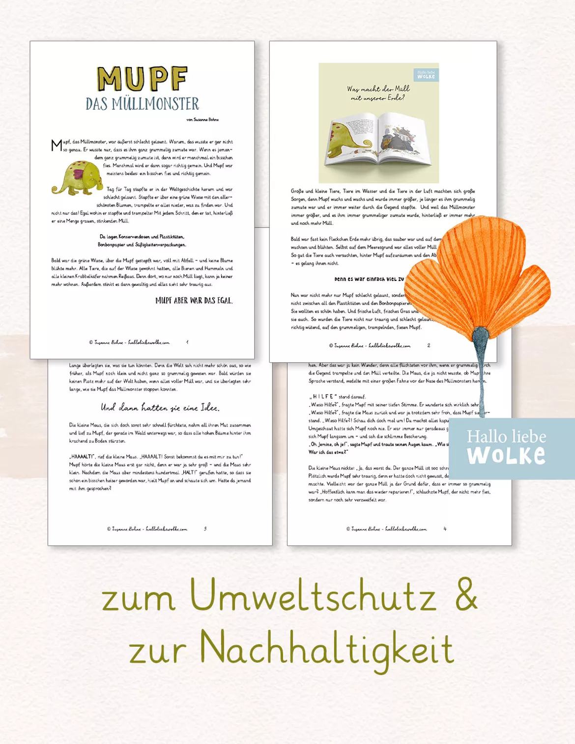 Bild in der Beschreibung des Unterrichtsmaterials Mupf das Müllmonster - Eine Geschichte zum Umweltschutz von Wilma Wochenwurm #1