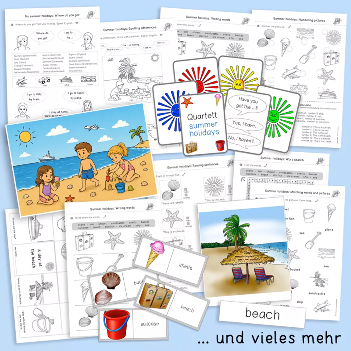 Bild in der Beschreibung des Unterrichtsmaterials Summer holidays (Englisch, Grundschule, Sommer/Ferien) von Grundschulatelier #1