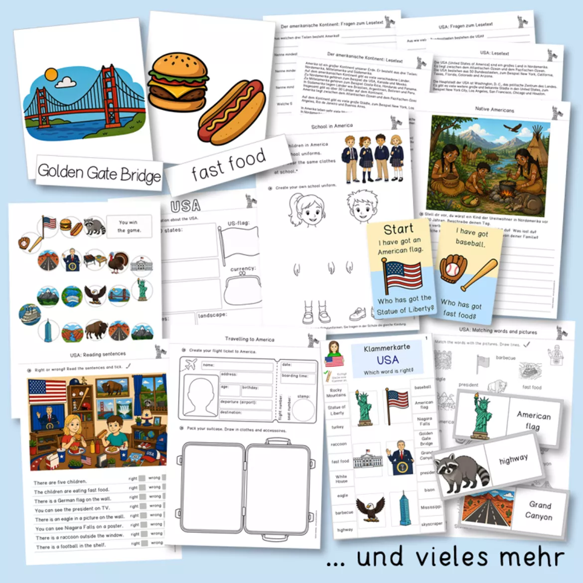 Bild in der Beschreibung des Unterrichtsmaterials USA (America): Englisch in der Grundschule von Grundschulatelier #1