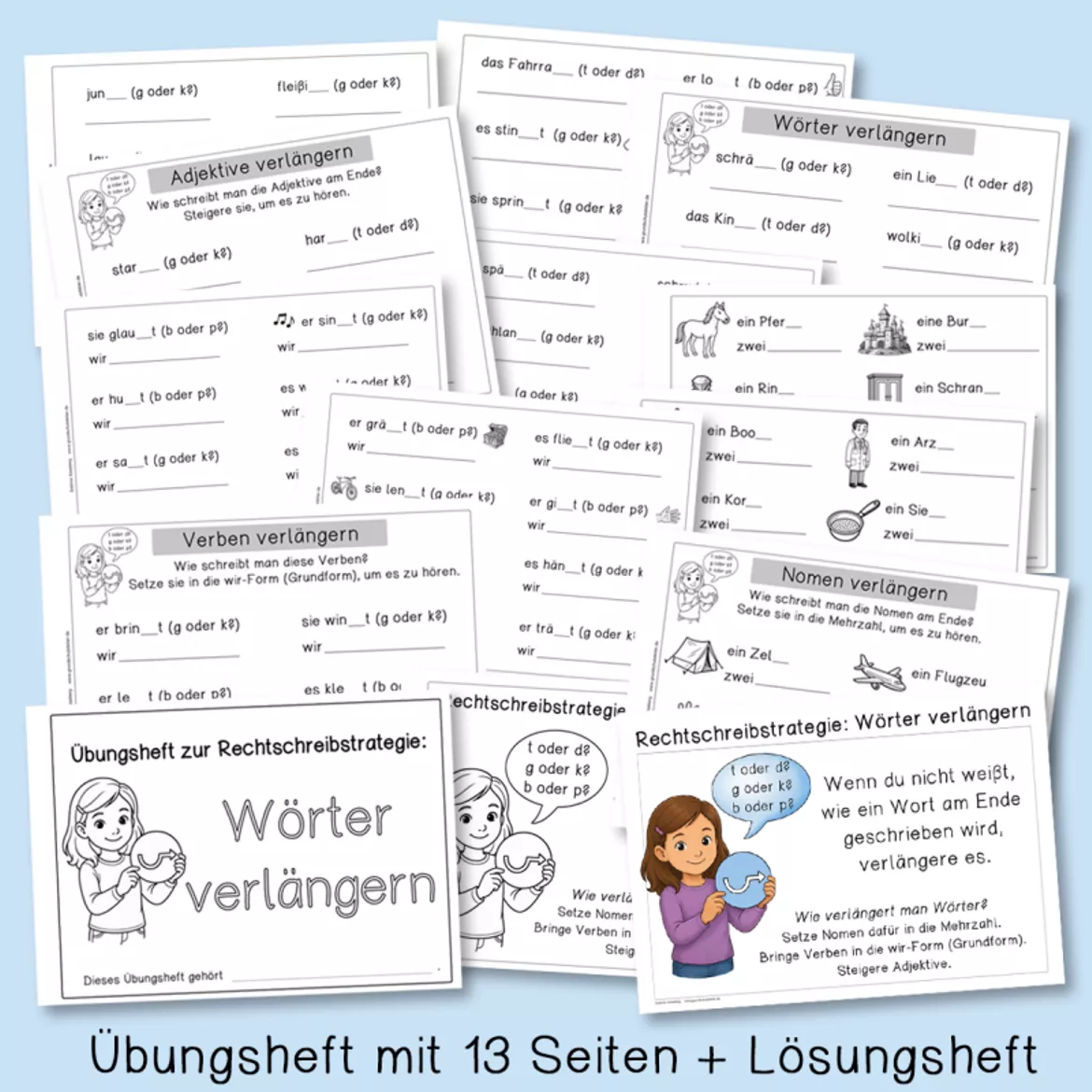 Bild in der Beschreibung des Unterrichtsmaterials Rechtschreibstrategie: verlängern (Wortendungen) von Grundschulatelier #1