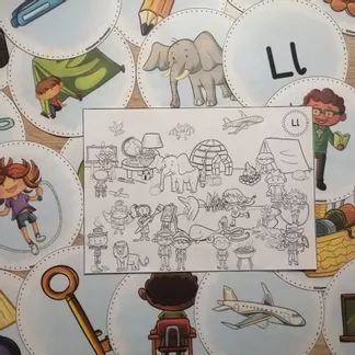 Bild in der Beschreibung des Unterrichtsmaterials Wimmelbilder zur Buchstabeneinführung mit Begleitmaterial von Abenteuer Grundschule #1