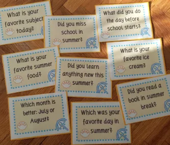 Bild in der Beschreibung des Unterrichtsmaterials Cards / Back to School after Summer von Mount Philosophy #1