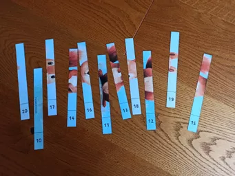 Bild in der Beschreibung des Unterrichtsmaterials Zählen mit 30 Puzzles von 10 - 20 von Lernspiele & Förderspiele #1