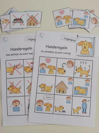 Bild in der Beschreibung des Unterrichtsmaterials Legespiel - zum Thema "Hunderegeln" von DOGS & KIDS #1
