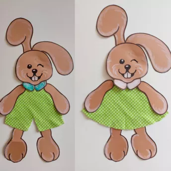 Bild in der Beschreibung des Unterrichtsmaterials Hase an Wäscheleine Serviette Kaffeefilter basteln Ostern von Wolkenland.Graphics #2