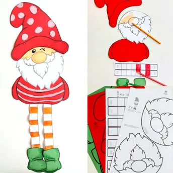 Bild in der Beschreibung des Unterrichtsmaterials Große Wichtel Bastelvorlage Weihnachten Wald von Wolkenland.Graphics #1