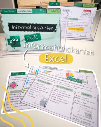 Bild in der Beschreibung des Unterrichtsmaterials Excel | Informationskarten | Hilfekarten | Das Wichtigste als Kartei von ms.doubtfire #2