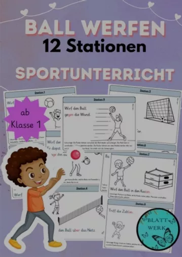 Bild in der Beschreibung des Unterrichtsmaterials Bodenturnen Stationen für den Sportunterricht von Blattwerk #1