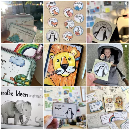 Bild in der Beschreibung des Unterrichtsmaterials Hier sind alle willkommen - FREEBIE Ausmalbild Tiere (Mutmachkarten) von Doodleteacher #1