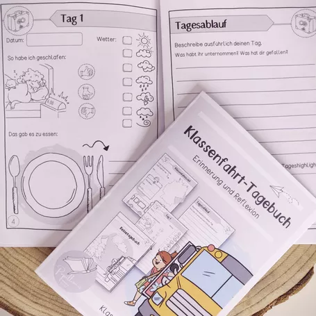 Bild in der Beschreibung des Unterrichtsmaterials Klassenfahrt Tagebuch | Reisetagebuch von Papillionis #1