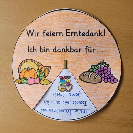 Bild in der Beschreibung des Unterrichtsmaterials Religion Erntedank Klasse 3-6 – Drehscheibe basteln von Helles Köpfchen #1