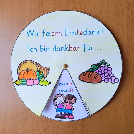 Bild in der Beschreibung des Unterrichtsmaterials Religion Erntedank Klasse 1 und 2 – Drehscheibe basteln von Helles Köpfchen #1