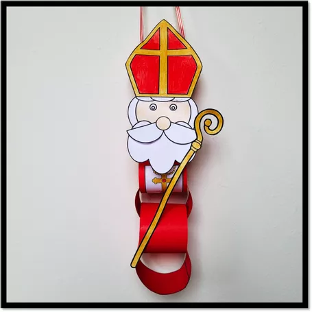Bild in der Beschreibung des Unterrichtsmaterials Nikolaus aus Tonpapier basteln / Grundschule Kunst Religion von Helles Köpfchen #1