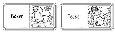 Bild in der Beschreibung des Unterrichtsmaterials Dominó de razas de perros para colorear – Juego educativo y creativo von Lernfitness #2